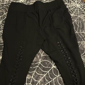 Torrid black slim ankle pants lace up back! Size 2